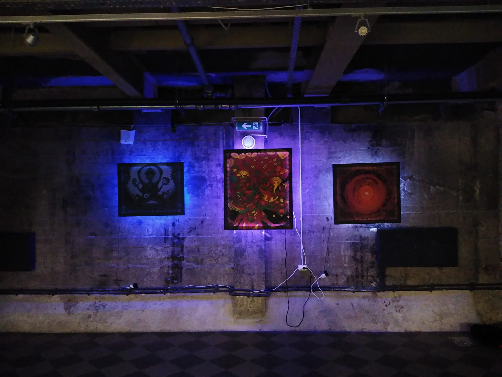 Nine Doors to Perception — three works installed on the exhibition wall